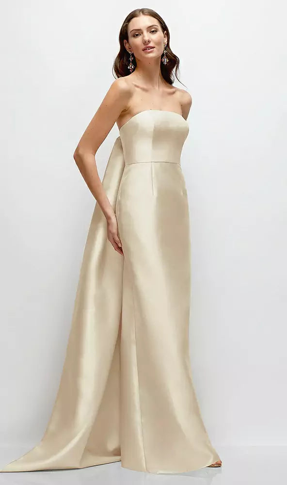 Elegant Strapless Sleeveless Backless Column Prom Dress